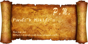 Panák Miklós névjegykártya