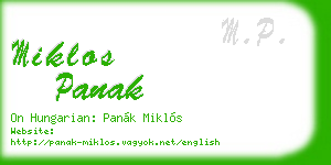 miklos panak business card